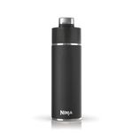 Ninja Thirsti Water Bottle and Flask 530 ML With Leak-Proof Lid, Designed For Carbonated, Hot & Cold Drinks, Ideal For Travel & Sports, Triple Insulated, Stainless Steel Bottle, Black, DW1801EUUKBK