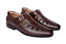 Bluegold MENS FORMAL SANDALS (BROWN, SIZE_11) Fashion Sandal