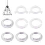 NAYAGOGO 8 Pack White Lamp Shade Reducer Ring Set -3 Sizes - 2 x E27 to E14 Lampshade Reducer Ring, 2 x E27 to E14 Lamp Shade Ring Converter, 4 x E14 Screw Collar Ring (Inner Diameter: 29 mm)