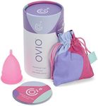 OVIO Menstrual Cup - Reusable Soft and Flexible 100% Medical Grade Silicone Cup with Travel Pouch - Leak Free and Reliable with Size Replacement Guarantee (Small)
