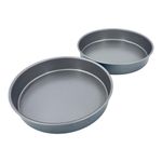 Samuel Groves 7" Round Victoria Sandwich Sponge Cake Tin Pan Twin Pack, Straight Sided, Fixed Base, Superior Double Coated Non Stick, Made in England (7 Inch), Grey, GBB061024/2