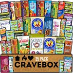 CRAVEBOX Healthy Snack Box (35 Count) Halloween Variety Pack Care Package Gift Basket Kid Men Women Adult Nuts Health Nutrition Assortment College Back to School