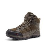 NORTIV 8 Men's Waterproof Hiking Boots Outdoor Mid Trekking Backpacking Mountaineering Shoes, Coffee, 12