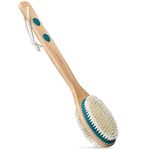 MainBasics Dual-Sided Long Handle Bath Shower Brush Back Scrubber Body Exfoliator