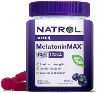 Natrol MelatoninMax 10mg, Sleep Support, Maximum Strength, Blueberry, Gummies, 50 Count