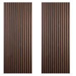 DecorAndDecor Acoustic Slat Wood Wall Panel and Ceiling Panelling Decorative 3D MDF 240 x 60 - Smoked Oak - 2 Pack