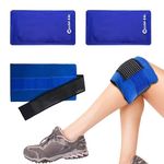 WORLD-BIO Reusable Hot and Cold Gel Ice Packs for Injuries - (2 Ice Packs) Flexible Ice Pack with Adjustable Wrap for Knee, Head, Back, Ankle, Elbow, Leg, Wrist - (11 X 6 inch)