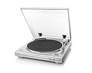 Denon DP29FE2 Record Player for Vinyl Records, Vinyl Turntable, MP3 and WAV, 33/45 RPM, Built-in Phono Equalizer, Including Removable Dust Cover and MM Cartridge, MC Compatible, Silver