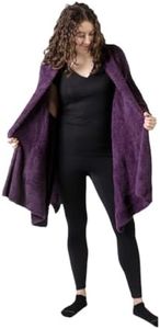 Big Blanket Co Premier Plush Wrap Deep Purple | Ultra-Soft Wearable Blanket | Oversized Plush Poncho Cape | One Size Fits All