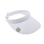 Surprizeshop Womens Golf Visor | Clip Style | Built in Magnet | Comes with Hand Enamelled 25mm Ball Marker | Rigid Peak | Multiple Colours | Golf Visor | Tennis Visor White