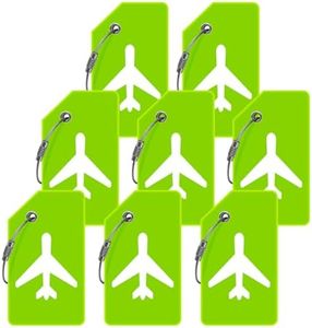 Luggage Tags for Suitcases, Quickly Spot 8Pcs Luggage Identifier Tags, Travel Essentials Accessories Name Tags for Backpacks, Suitcases, Bags, Baggage, Cruise - Flexible Silicone (Green)