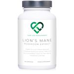 Lions Mane Supplement High Strength - Premium Organic 8:1 Mushroom Extract from Fruiting Body - 120 Capsules, 60 Day Supply - No Fillers