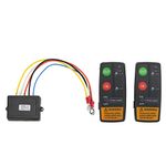 Akozon Wireless Winch Remote Control Kit Winch Remote Controller Wireless Winch Remote Control Kit 75ft Range 12V 24V High Sensitivity Universal for Car ATV Truck