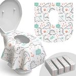 Toilet Seat Covers Disposable - 20 Pack - Waterproof, Ideal for Kids and Adults – Extra Large, Individually Wrapped for Travel, Toddlers Potty Training in Public Restrooms (Dinosaurs, 20)