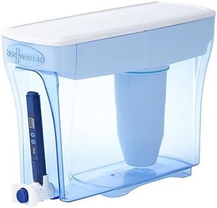 ZeroWater Carafe filtrante d'eau en 5 étapes 5,4L, certifiée NSF pour la réduction des particules de plomb, les métaux lourds et les SPFO/APFO, Blanc et Bleu