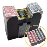 FONBEAR 6 Deck Automatic Card Shufflers (Playing Cards Included) - Battery-Operated Electric Shuffler - Great for Home & Tournament Use for UNO, Blackjack, Texas Hold'em, Hand Foot canasta, Card Games