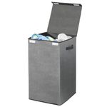 mDesign Laundry Bin – Foldable Laundry Basket for Bathroom or Bedroom – Also Suitable as Kids' Laundry Bin – Grey/Black