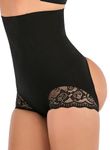 FUT Thong Shapewear Tummy Control Underwear for Women High Waisted Body Shaper Girdle Butt Lifter Panties, #2 Black, M