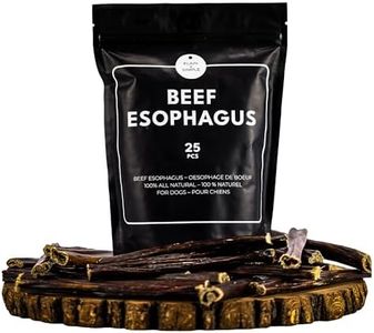 Plain & Simple 6 Inches Dog Treats | All Natural Canadian Beef Esophagus Dog Training Treats | Naturally Dried Highly Digestible Low Fat High Protein Dog Chews - 25 Pcs