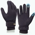 HIVER Nylon Mens & Womens Waterproof Gloves With Touchscreen Winter Gloves For Snow Minus Degrees For Trekking, Travelling (X-Large, Blue, Running)