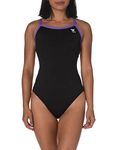 TYR Women’s Hexa Diamondfit Swimsuit, Black/Purple, 34