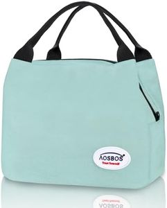 Aosbos Bolsa de almuerzo aislada para mujer, resistente al agua, térmica, bolsa de almuerzo pequeña para hombres, mujeres, niñas, niños, adultos, trabajo, oficina, escuela, picnic al aire libre, 8.5 L