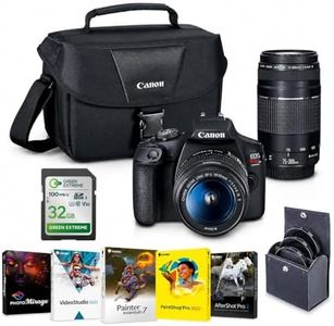 Canon EOS Rebel T7 DSLR Camera 2 Lens Kit with EF-S 18-55mm is II & EF 75-300mm III Lenses, 24.1MP APS-C, Full HD, Wi-Fi, Bundle with 32GB SD Card, Filter Kit, 1-Year Warranty