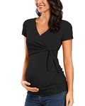 Love2Mi Women Maternity Breastfeeding Tops Short & Long Sleeve V-Neck Cute Maternity Clothes