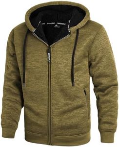 ZITY Men's Zip Up Hoodie Heavyweight Winter Sweatshirt Fleece Sherpa Lined Warm Jacket