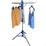 Andrew James Clothes Rail Airer Drier | Adjustable Portable Clothes Horse Tripod Design | Folds Flat for Storage Easy Setup | Great for Indoor Outdoor Use,166cm High Max Capacity 22KG Holds 30 Hangars