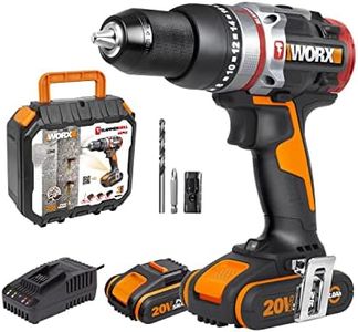 WORX 20V Cordless Brushless 60Nm Active Hammer Drill Driver w/ 2 x POWERSHARE 2Ah Batteries and 1x Charger - WX354