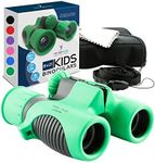 THINKPEAK 8x21 Binoculars for Kids 8-12, Birthday and Back to School Gifts, Binoculars for Boys and Girls 3-12, Green