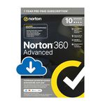 Norton 360 Advanced 2024 | 10 Devices and ‎12 Month Subscription �‎‎Automatic Renewal, Includes Identity Resoration Support, Social Media Monitoring & VPN, PC/Mac/iOS/Android |Activation Code by email