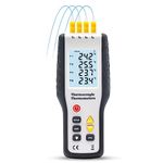 LABART Plastic 4-Channel K-Type Digital Thermometer Thermocouple Sensor -200~1372°C/2501°F Sensor Ht-9815 With Calibration Certificate, Pack of 1