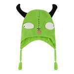 Invader Zim Beanie Hat, Gir Winter Knit Cap with Ears, Green Tassels, One Size