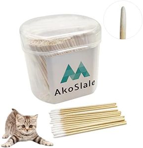 AkoSlale 500Pcs Wooden Precision Q Tips – Natural Pointed Cotton Swabs for Makeup Detailing, Nail Art, Home Crafts & Fine Cleaning | 2.9 Inch Bulk Swabs with Storage Case