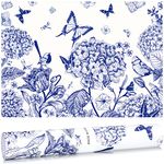 10 Sheets Drawer Liners for Dresser Scented Drawer Liners Drawer Paper Liner Non Adhesive Scented Liners for Drawers Fragrant Drawer Liners for Home Shelf Closet (Blue Butterfly, Linen)