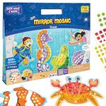 Imagimake Mirror Mosaic : Ocean | Mess Free Diy Mosaic Craft Kit | 950+ Foil Sticker | Travel Toys For Girls | Birthday Gift For Girls Ages 3,4,5,6,7,8, Cyan