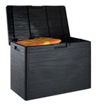 Toomax Woodys Multibox 160L Anthracite Garden Furniture Storage Box Deck Box Outdoor Cushion Box Weather Resistant Garden Box 160 Litre H 52.5 X W 77.7 X D 44.4cm