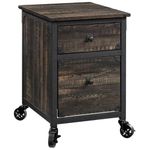 Sauder Steel River 2 Drawer Mobile File Cabinet in Carbon Oak