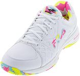 Fila Women's, Double Bounce 3 Pickleball Shoe, Wht/Wht/Mult, 6.5 UK