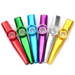 6 Colors Kazoo Musical Instruments Aluminum Alloy Kazoo Sets with 6 Membrane Harmonica Musical Accompaniment for Guitar, Ukulele, Violin, Piano Keyboard