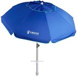 AMMSUN 6.5 ft Beach Umbrellas for Sand Heavy Duty Wind Portable, Outdoor Umbrella with Sand Anchor & Carry Bag, UV 50+ Protection, Push Button Tilt, Ideal for Beach, Patio and Travel (Navy Blue)