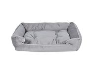 slatters be royal store Reversible Dual Ultra Soft Velvet Luxury Sofa Bed Pet Bed|Dog Bed|Cat Bed|Puppies Puppy Bed|Rabbit Bed (Dimensions Length 110*Width 80*Height 20 In Cm),XX_Large,Grey