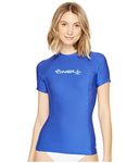 O'Neill Wetsuits womens O'neill Women's Basic Skins Upf 50+ Short Sleeve Rash Guards, Tahitian Blue, Medium US
