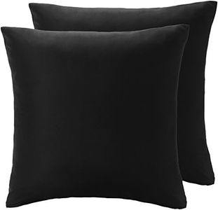 Amazon Basics Taies d'oreiller en microfibre, lot de 2, Noir, 65cmx65cm