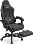 Dowinx Gaming Chair for Adults, Computer Chairs with Footrest, Ergonomic PC Chair with Massage, Office Chair with Armrests, Up to 150Kg, Black