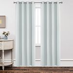 Joydeco Blackout Curtains 84 Inch Length 2 Panels Set, Thermal Insulated Long Curtains& Drapes 2 Burg, Room Darkening Grommet Curtains for Living Room Bedroom Window (W52 x L84 Inch, Greyish White)