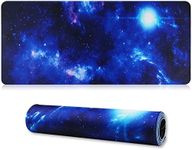 Jahosin Large Gaming Mouse Pad with Stitched Edges,[27.5x11.8In] Extended Blue Space Mouse Pad with Non-Slip Natural Rubber Base for Gamer/Desktop/Office/Home 70x30 Bluespace04