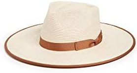 BRIXTON Women's Joanna Straw Rancher Hat, Natural, Small